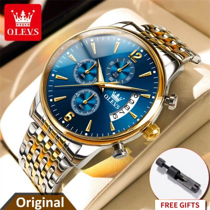 OLEVS 2867 New Model 3 Dials Fashion Watch for Men