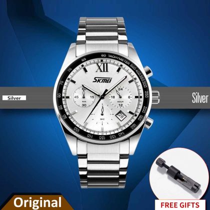 SKMEI 9096 Men’s Quartz Chronograph Stainless Steel Watch