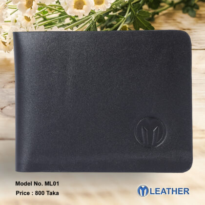 ML01 Top Grain Authentic Cow Leather Small Wallet For Men – Black