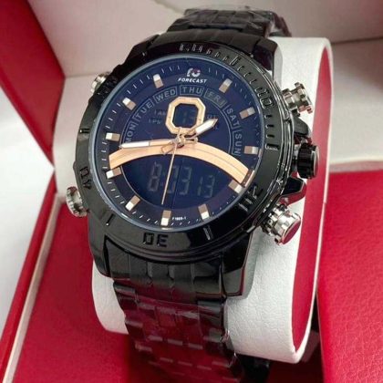 FORECAST F1969 Dual Display Digital Original Watch For Men – Full Black Color