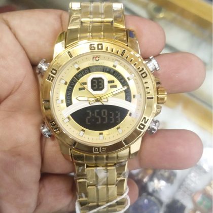 FORECAST F1969 Dual Display Digital Original Watch For Men – Golden Color