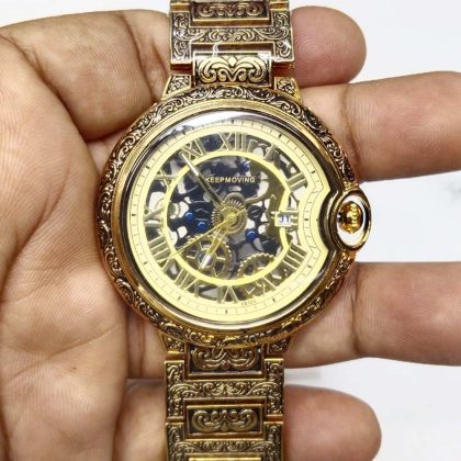 KEEP MOVING Fashion Quartz Watch For Men – Golden Color