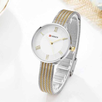 CURREN 9020 Fashion Watch For Women Watch – Golden White Color