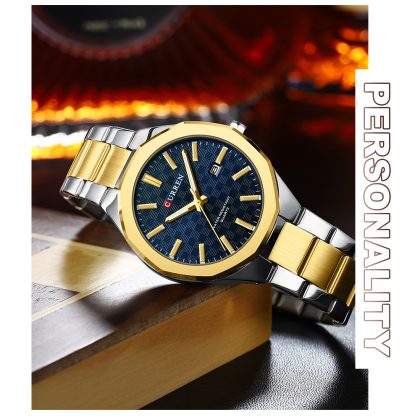 CURREN 8477 New Arrival Men’s Fashion Casual Quartz Watch – Two Tone Blue Color