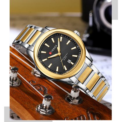CURREN 8474 New Arrival Men’s Quartz Fashion Watch – Two Tone Black Color