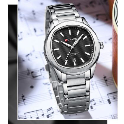 CURREN 8474 New Arrival Men’s Quartz Fashion Watch – Silver Black Color