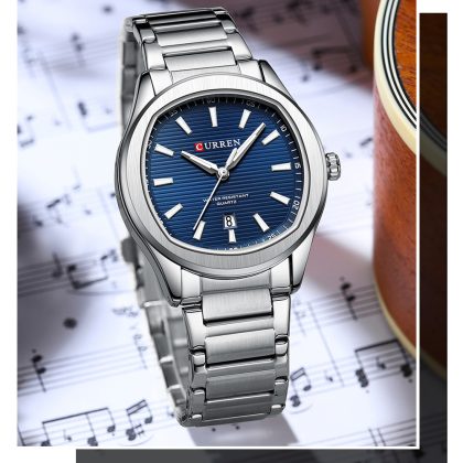 CURREN 8474 New Arrival Men’s Quartz Fashion Watch – Silver Blue Color