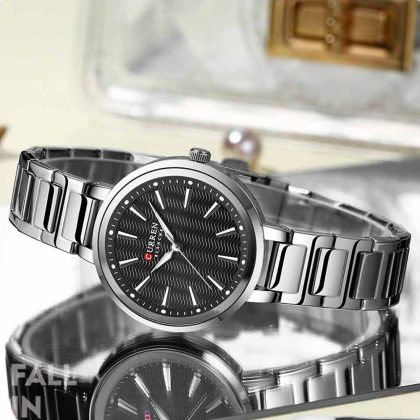 CURREN 9109 New Arrival Elegant Fashion Watch For Women – Silver Black Color