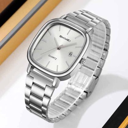 SKMEI 2551 New Design Men’s Simple Casual Quartz Watch – Silver White