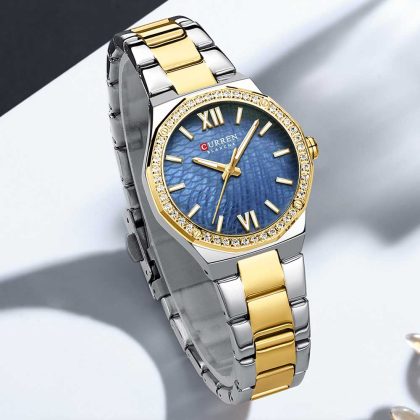 CURREN 9103 New Arrival Women Quartz Watch – Two Tone Blue Color