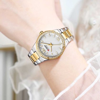 CURREN 9103 New Arrival Women Quartz Watch – Two Tone White Color