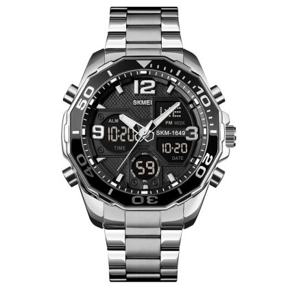 SKMEI 1649 Digital New Fashion Men’s Sports Watch – Silver Black