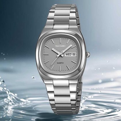 SKMEI 2420 Stainless Steel Small Dial Quartz Watch for Men –  Silver Grey