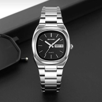 SKMEI 2420 Stainless Steel Small Dial Quartz Watch for Men –  Silver Black