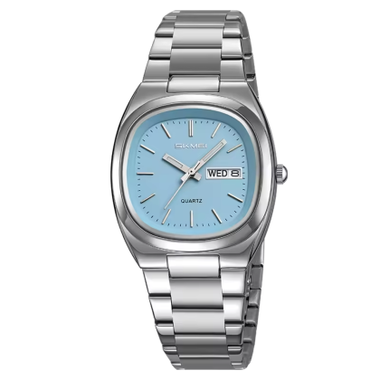 SKMEI 2420 Stainless Steel Small Dial Quartz Watch for Men –  Silver Blue